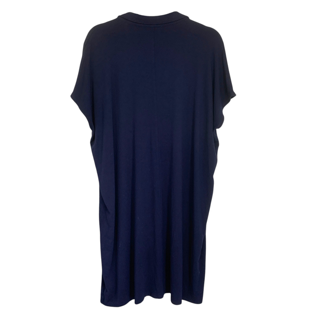Eileen Fisher Sz XL Blue Knit Button Front Shirt Dress Stretch Quiet Luxury - Picture 5 of 5